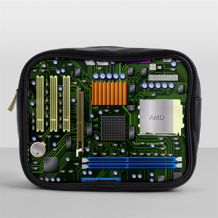 Illustration Motherboard Pc Computer Mini Toiletries Bag (One Side)