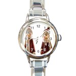 Christmas Figures Round Italian Charm Watch Front