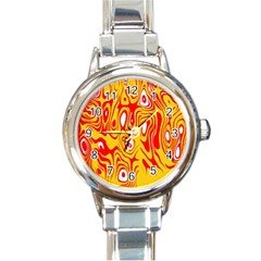 Red-yellow Round Italian Charm Watch by nateshop