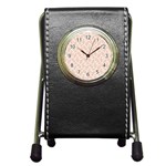 Delicated Leaves Pen Holder Desk Clock Front