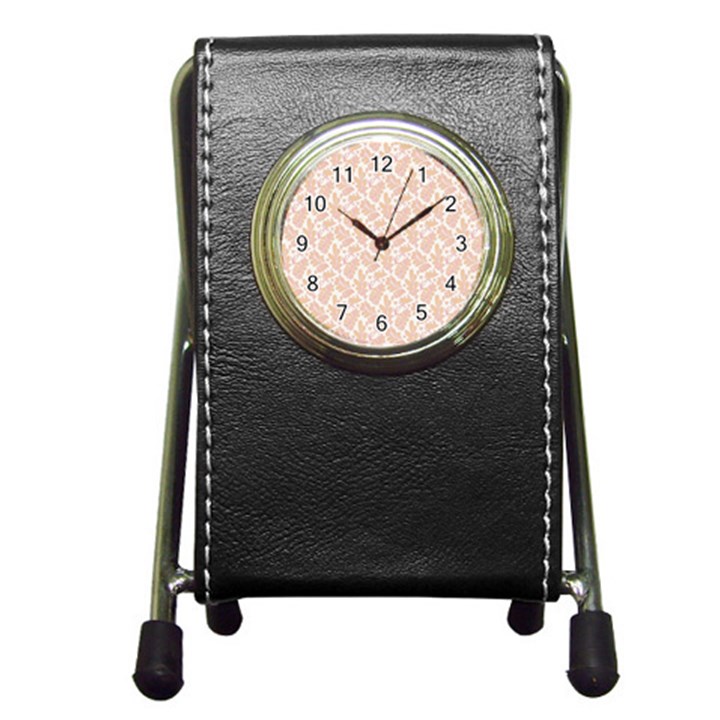 Delicated Leaves Pen Holder Desk Clock