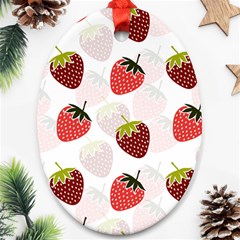 Strawberry Fruit Pattern Background Ornament (oval) by Wegoenart