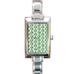 Pattern Ball Soccer Background Rectangle Italian Charm Watch by Wegoenart