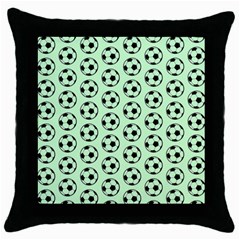 Pattern Ball Soccer Background Throw Pillow Case (black) by Wegoenart