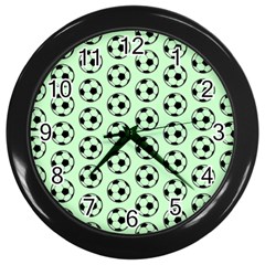 Pattern Ball Soccer Background Wall Clock (black) by Wegoenart