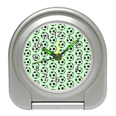 Pattern Ball Soccer Background Travel Alarm Clock by Wegoenart