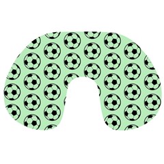 Pattern Ball Soccer Background Travel Neck Pillow by Wegoenart