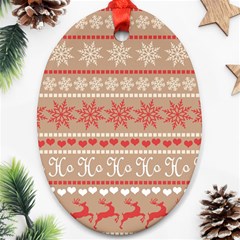 Christmas-pattern-background Oval Ornament (two Sides) by nateshop