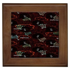 Geometric Pattern Recycle Bin Framed Tile by Ravend