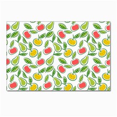 Fruit Fruits Food Illustration Background Pattern Postcards 5  X 7  (pkg Of 10) by Ravend