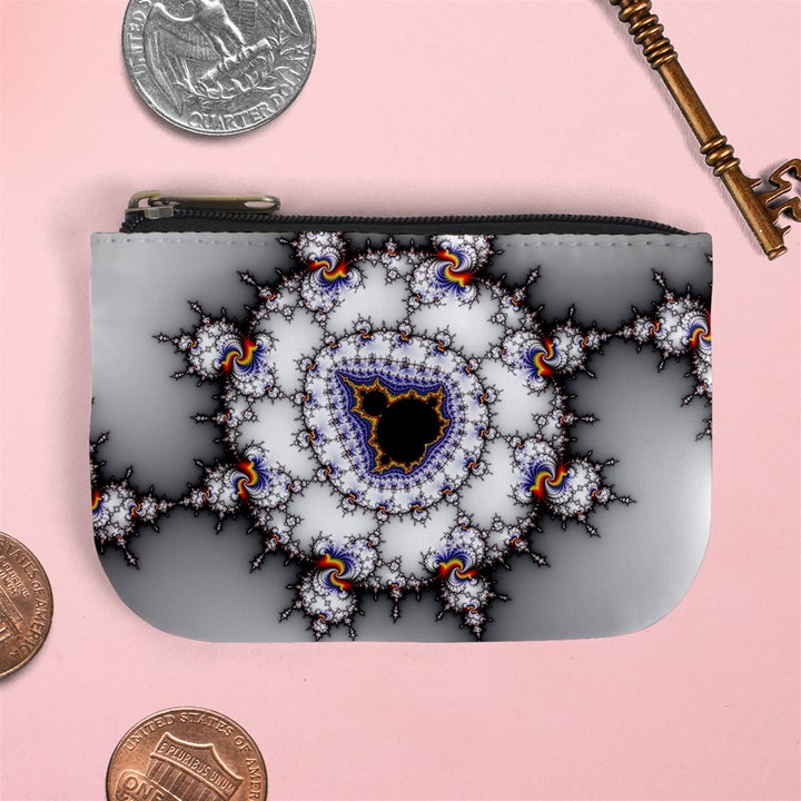 Mandelbrot Fractal Background Template Circle Mini Coin Purse