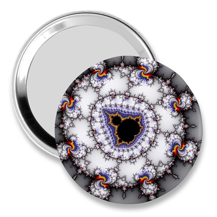 Mandelbrot Fractal Background Template Circle 3  Handbag Mirrors