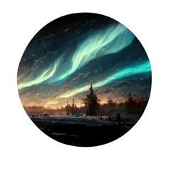 Northern Light North Sky Night Mini Round Pill Box by Ravend