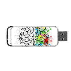 Brain Mind Psychology Idea Drawing Portable Usb Flash (one Side) by Wegoenart