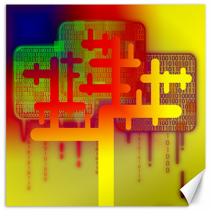 Code Binary System Canvas 12  x 12 