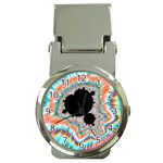 Fractal Abstract Background Money Clip Watches Front