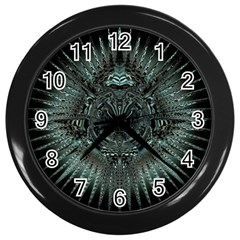 Abstract Art Fractal Artwork Wall Clock (black) by Pakrebo