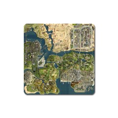 Map Illustration Grand Theft Auto Square Magnet by danenraven