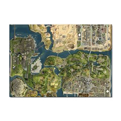 Map Illustration Grand Theft Auto Sticker A4 (10 Pack) by danenraven