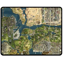 Map Illustration Grand Theft Auto Fleece Blanket (medium)  by danenraven