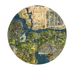 Map Illustration Grand Theft Auto Mini Round Pill Box (pack Of 5) by danenraven