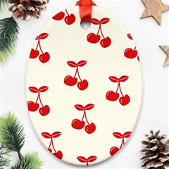 Cherries Oval Ornament (two Sides) by nateshop