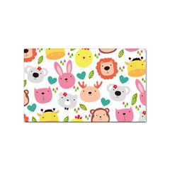 Cute Animals Cartoon Seamless Background Sticker Rectangular (10 Pack) by danenraven