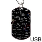 Black Background Text Overlay  Mathematics Formula Dog Tag USB Flash (Two Sides) Back