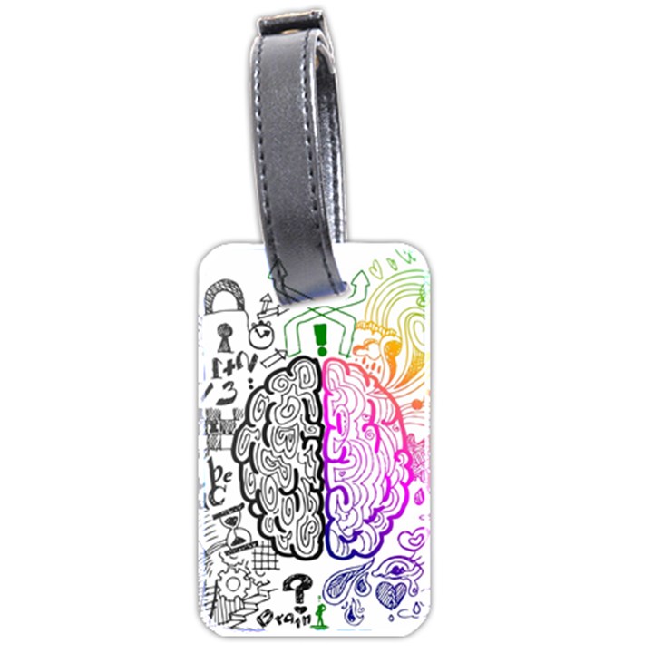 Anatomy Brain Head Medical Psychedelic  Skull Luggage Tag (two sides)