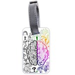 Anatomy Brain Head Medical Psychedelic  Skull Luggage Tag (two sides) Back