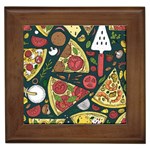 Vector Seamless Pizza Slice Pattern Hand Drawn Pizza Illustration Great Pizzeria Menu Background Framed Tile Front