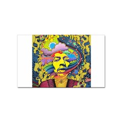 Psychedelic Rock Jimi Hendrix Sticker Rectangular (100 Pack) by Jancukart