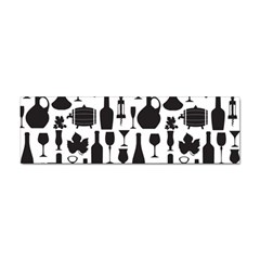 Wine Pattern Black White Sticker (bumper) by Jancukart