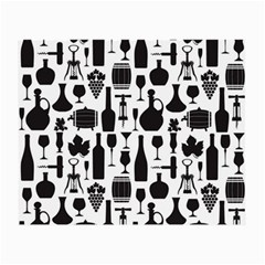 Wine Pattern Black White Small Glasses Cloth (2 Sides) by Jancukart