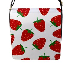 Seamless-pattern-fresh-strawberry Flap Closure Messenger Bag (l) by Jancukart