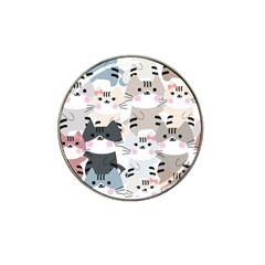 Cute-cat-couple-seamless-pattern-cartoon Hat Clip Ball Marker (4 Pack) by Jancukart