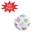 Cartoon-bird-cute-doodle-bird 1  Mini Magnets (100 pack)  Front