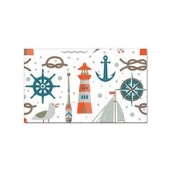 Nautical-elements-pattern-background Sticker Rectangular (100 Pack) by Jancukart