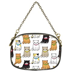 Cat-kitten-seamless-pattern Chain Purse (one Side) by Jancukart