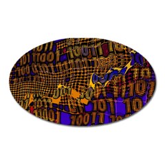 Binary Code Transformation Oval Magnet by Wegoenart