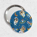 Seamless-pattern-funny-astronaut-outer-space-transportation 2.25  Handbag Mirrors Front