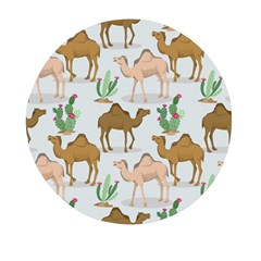 Camels-cactus-desert-pattern Mini Round Pill Box by Jancukart