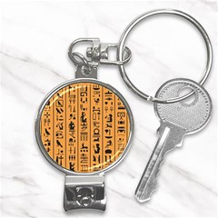 Egyptian-hieroglyphs-ancient-egypt-letters-papyrus-background-vector-old-egyptian-hieroglyph-writing Nail Clippers Key Chain by Jancukart