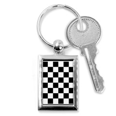 Chess Board Background Design Key Chain (rectangle) by Wegoenart