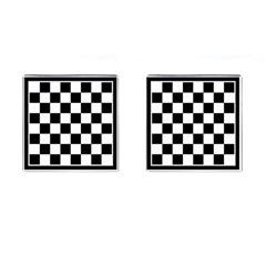 Chess Board Background Design Cufflinks (square) by Wegoenart