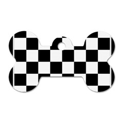 Chess Board Background Design Dog Tag Bone (one Side) by Wegoenart