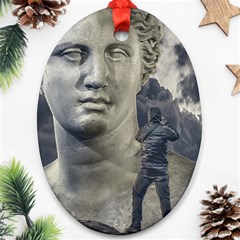 Men Taking Photos Of Greek Goddess Ornament (oval) by dflcprintsclothing