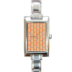 Pineapple Orange Pastel Rectangle Italian Charm Watch by ConteMonfrey