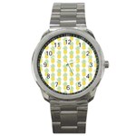 Pineapple Glitter Sport Metal Watch Front