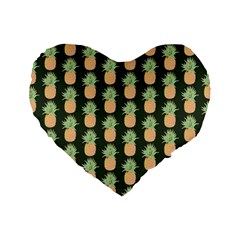 Pineapple Green Standard 16  Premium Heart Shape Cushions by ConteMonfrey